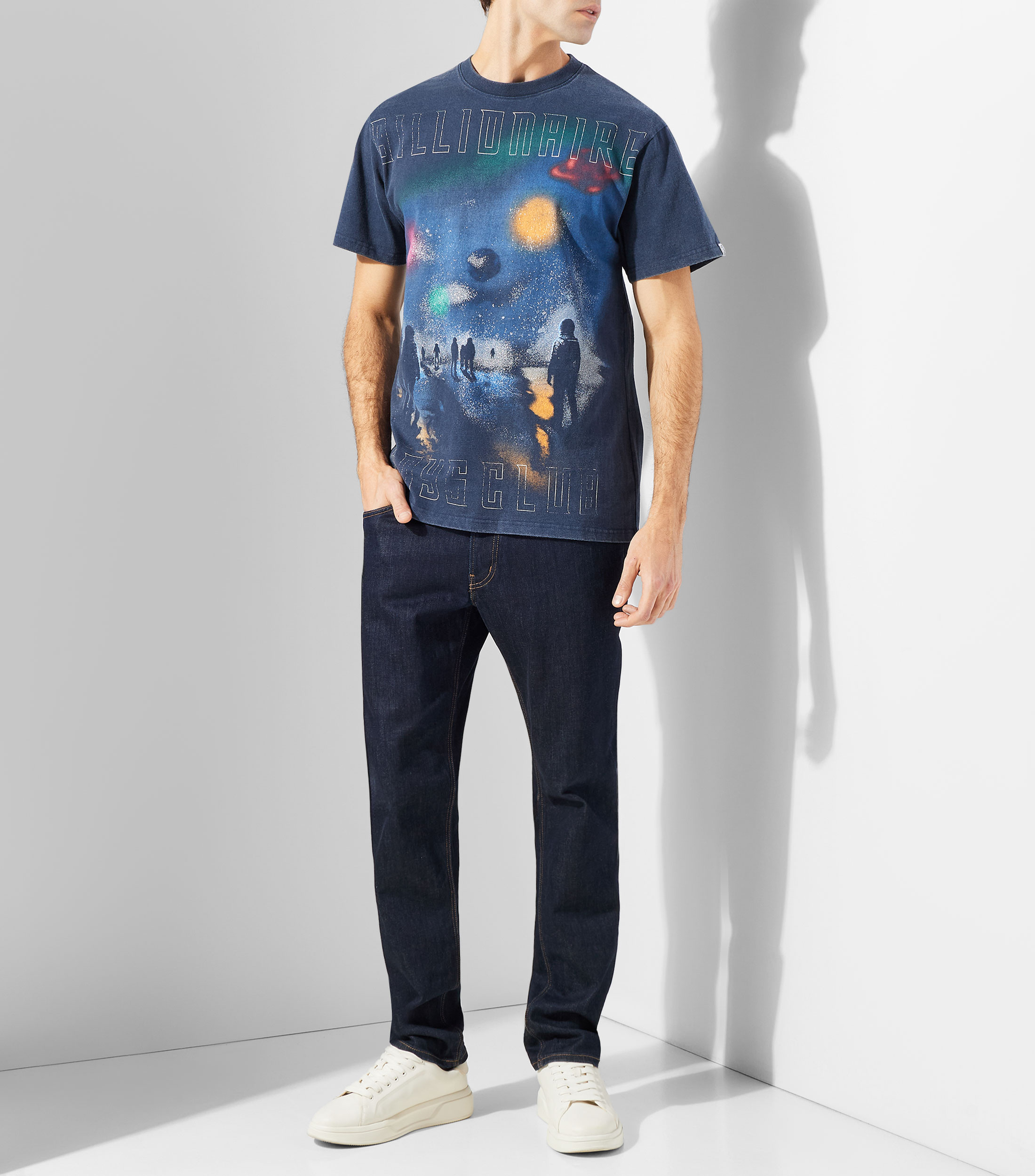 Playera cuello redondo manga corta estampada Hombre